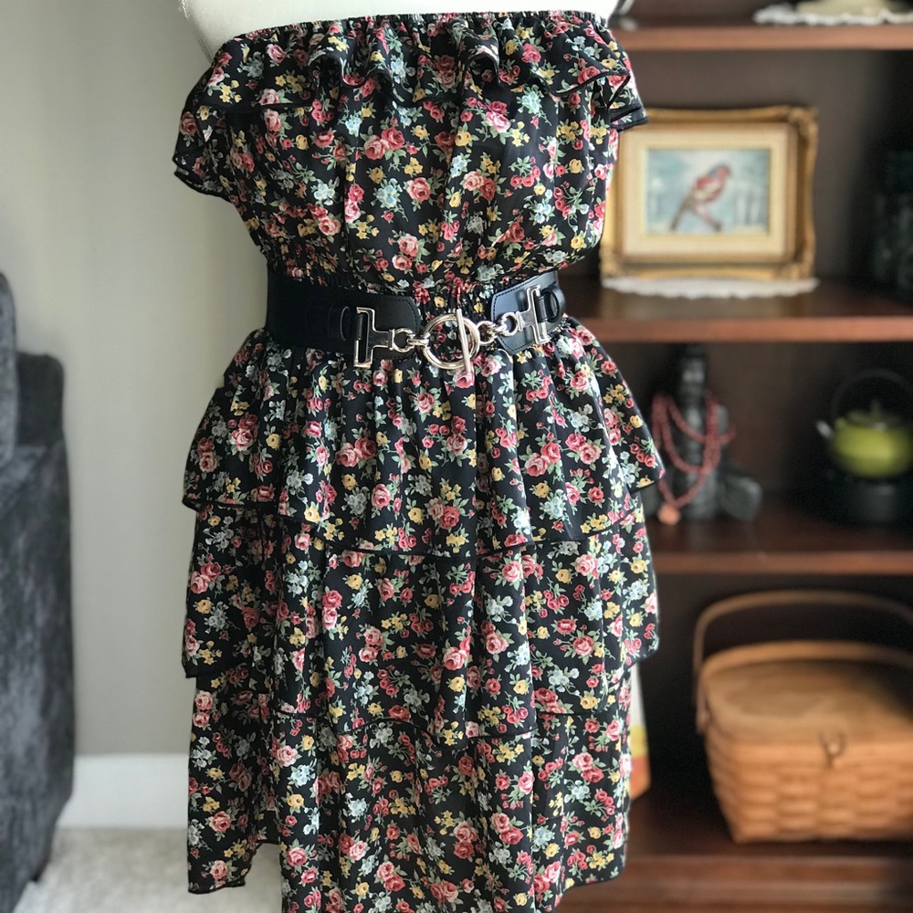 Deb Ruffled Strapless Floral Sundress Large - Picture 7 of 8
